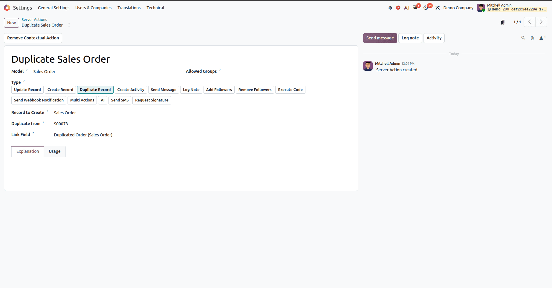How to Create & Configure Server Actions in Odoo 20-cybrosys