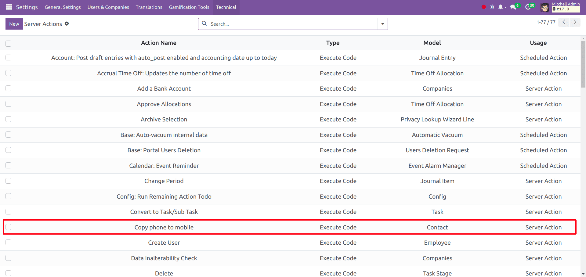 How to Create & Configure Server Actions in the Odoo 17-cybrosys