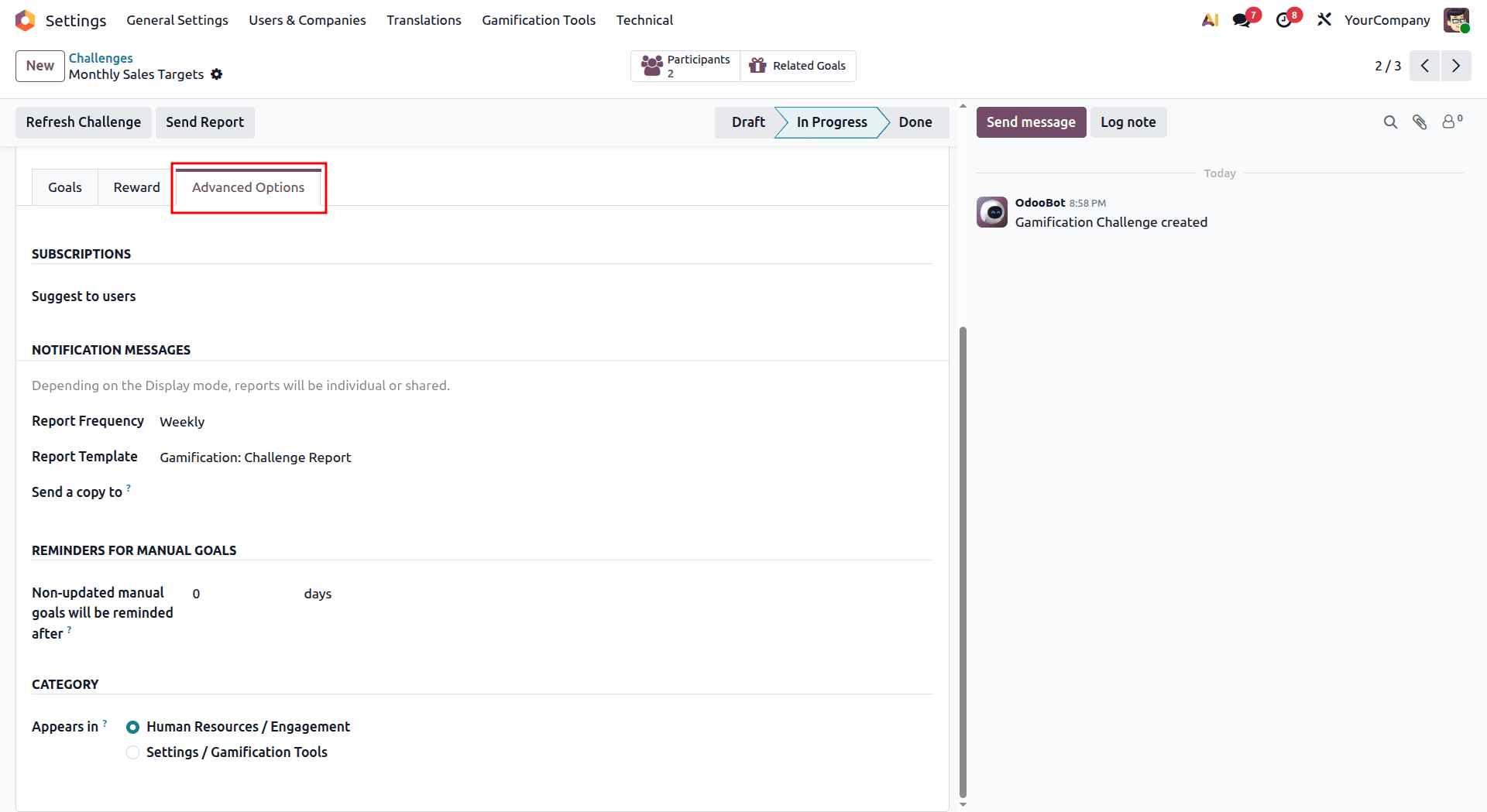 How to Create and Manage Employee Challenges in Odoo 19-cybrosys