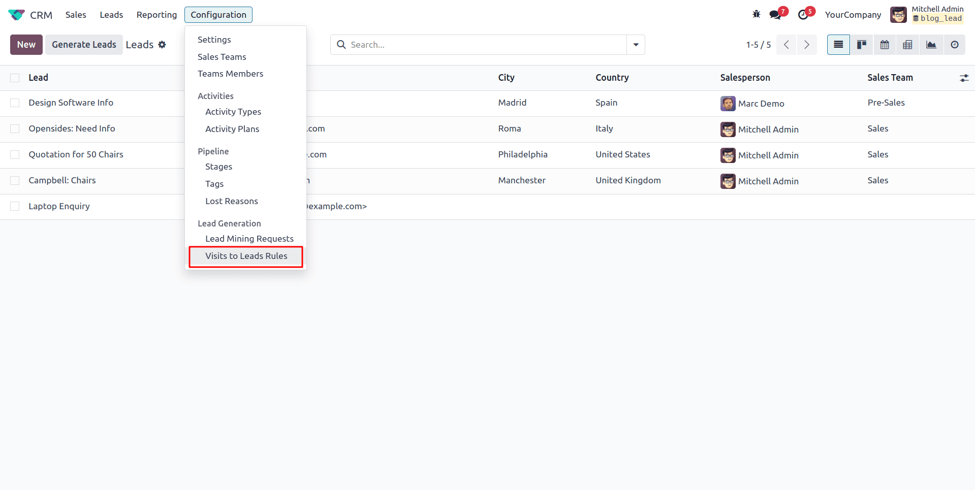 How to Create and Manage Leads in Odoo 18 CRM-cybrosys