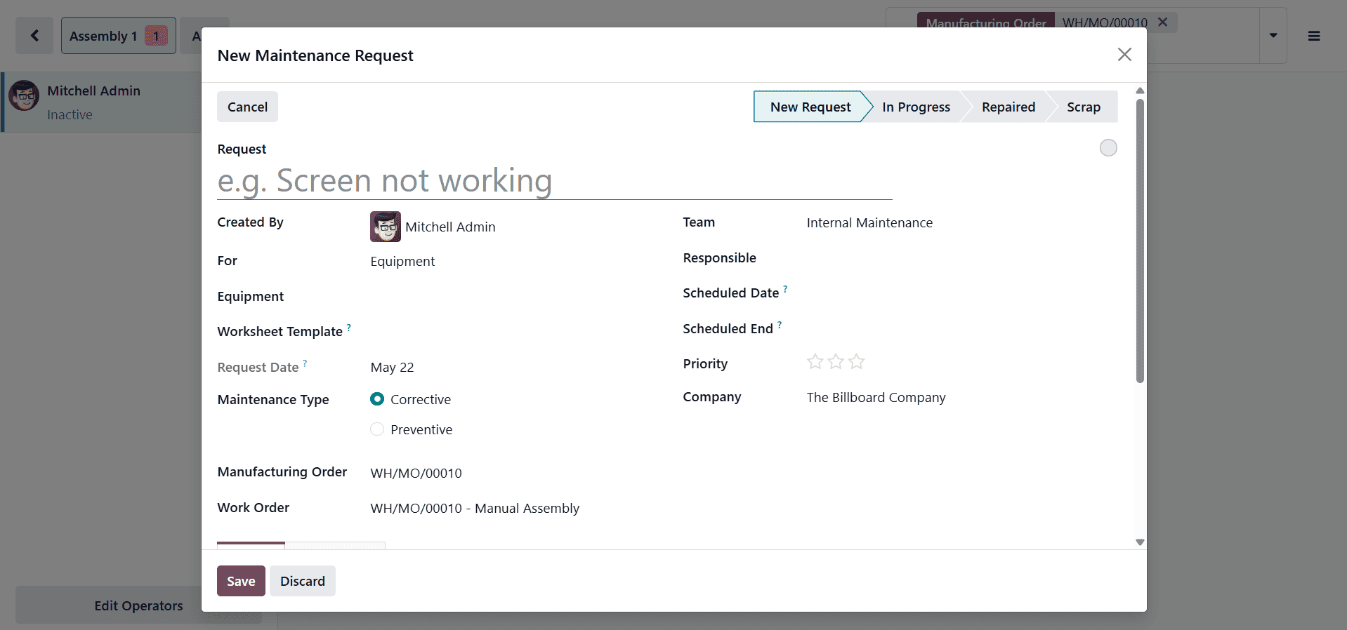 How to Create and Manage Maintenance Requests in Odoo 19 Maintenance-cybrosys