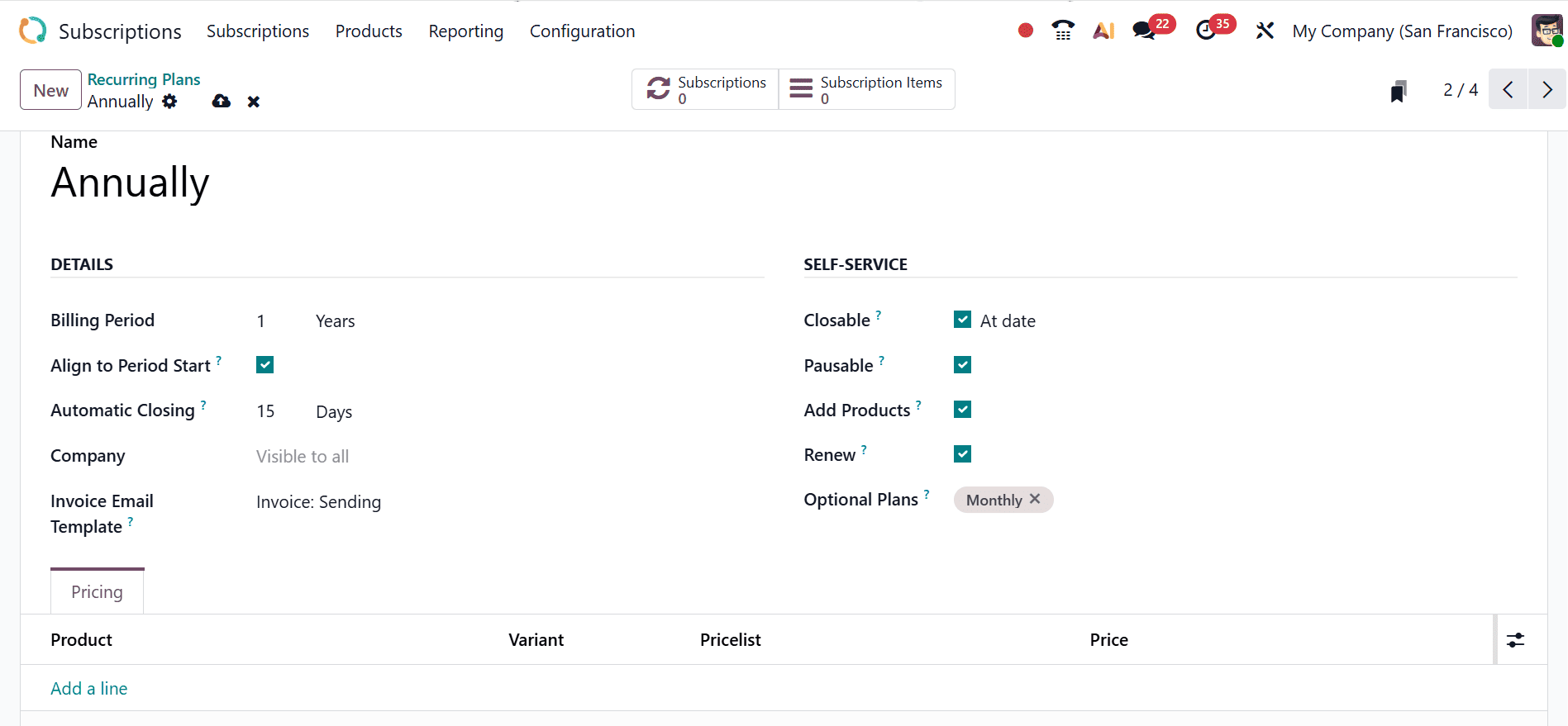How to Create and Manage Recurring Subscription Plans in Odoo 19-cybrosys