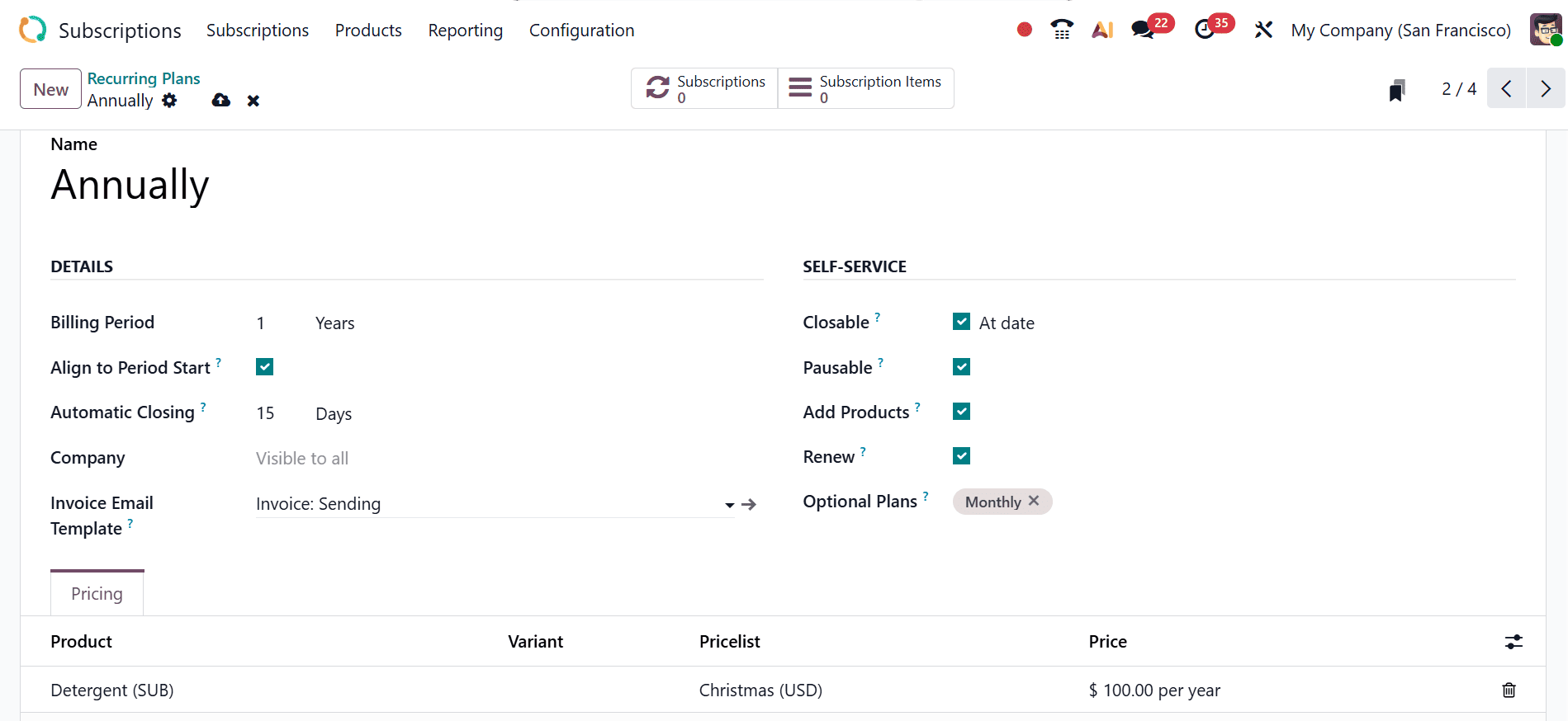 How to Create and Manage Recurring Subscription Plans in Odoo 19-cybrosys