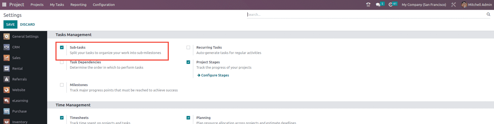 How to Create & Manage Sub-tasks in Odoo 16-cybrosys