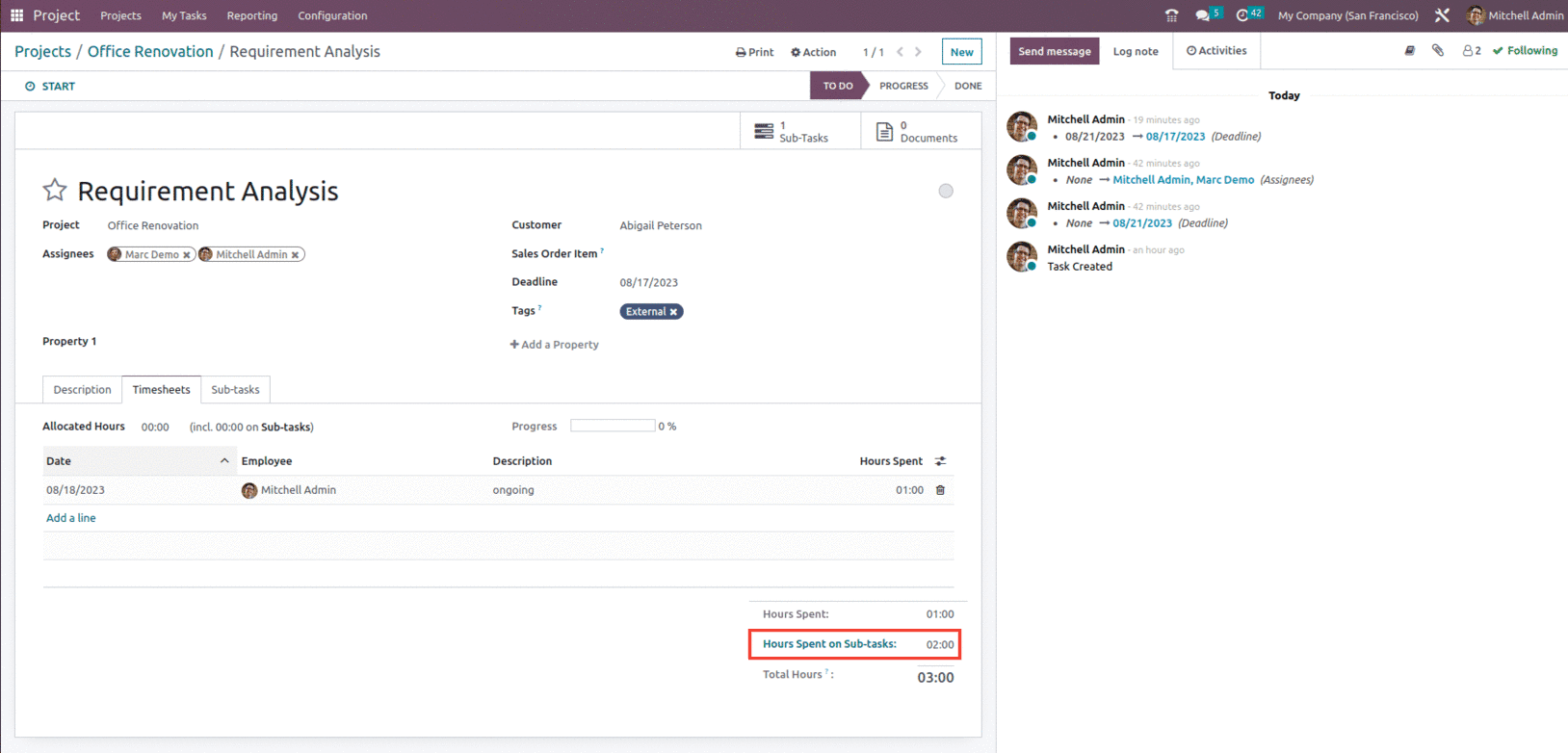 How to Create & Manage Sub-tasks in Odoo 16-cybrosys