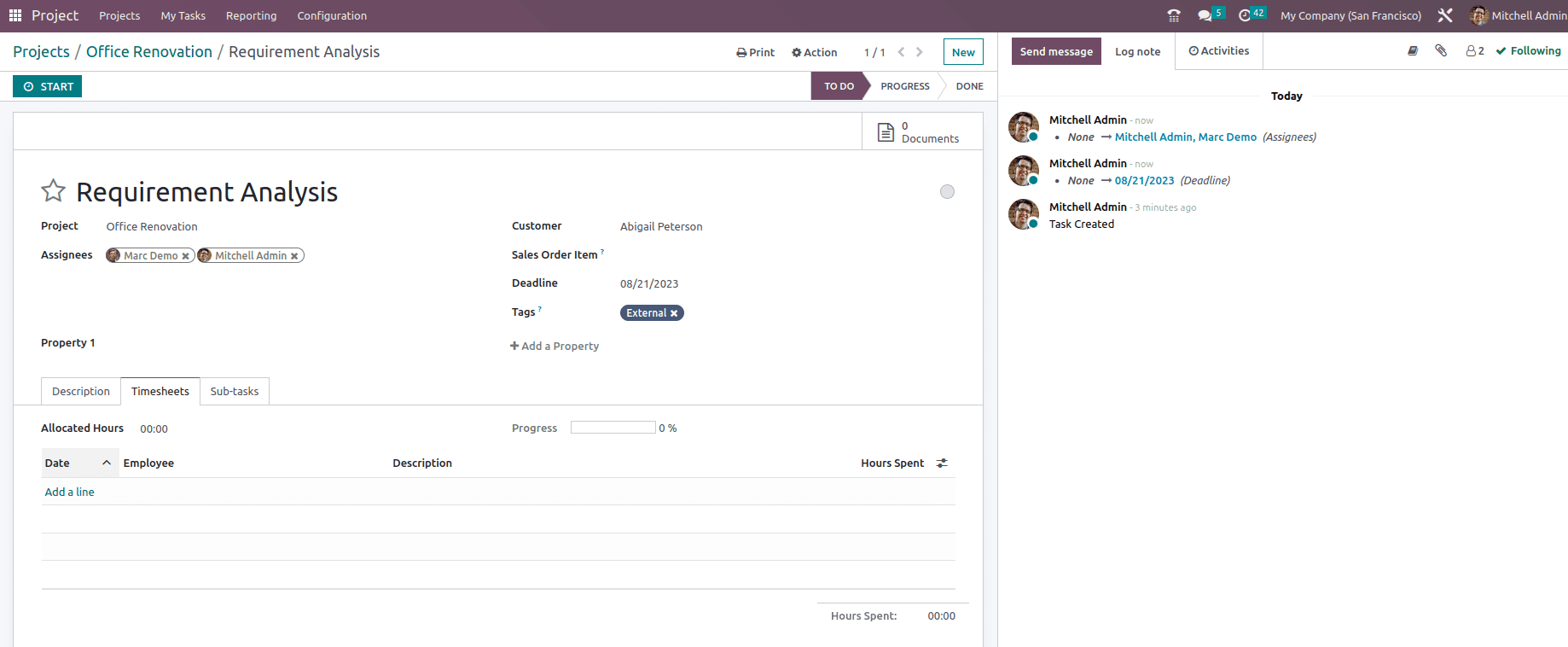 How to Create & Manage Sub-tasks in Odoo 16-cybrosys