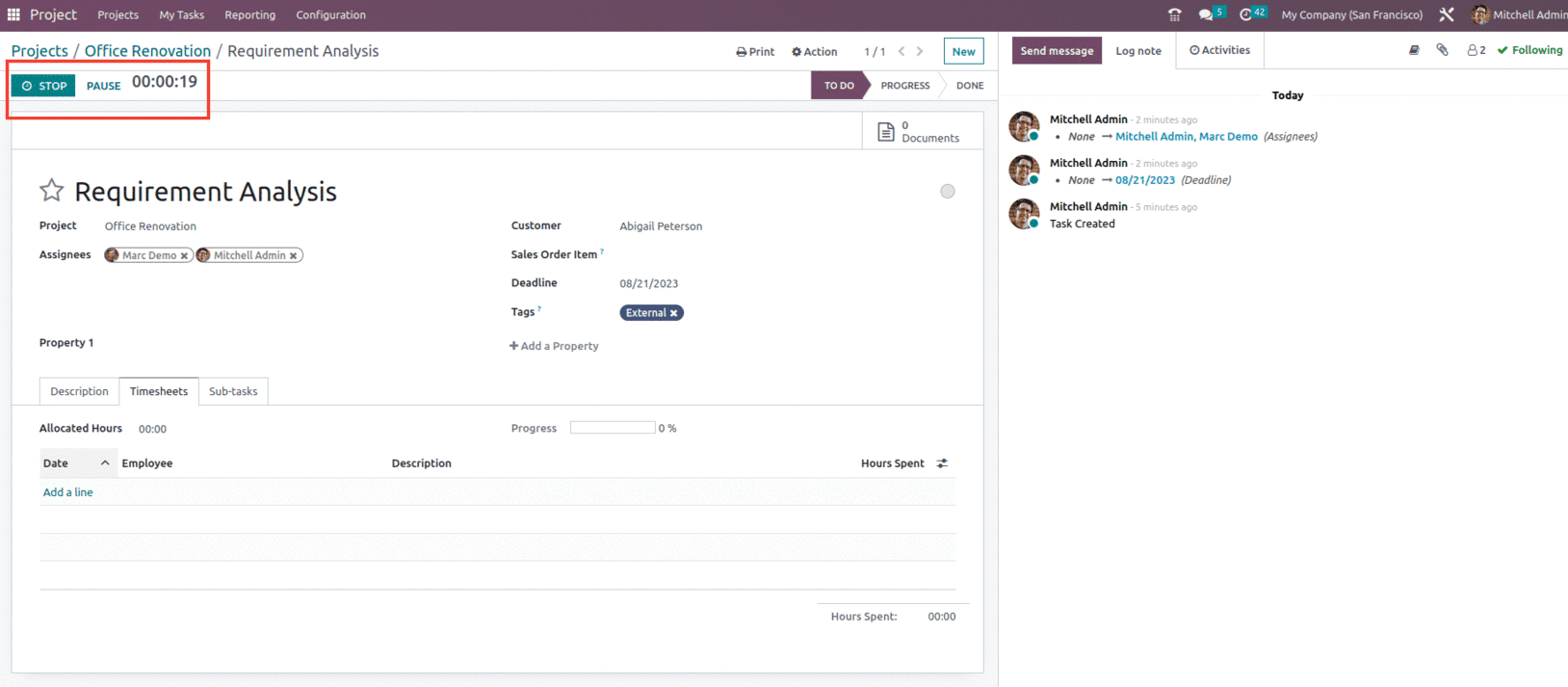 How to Create & Manage Sub-tasks in Odoo 16-cybrosys