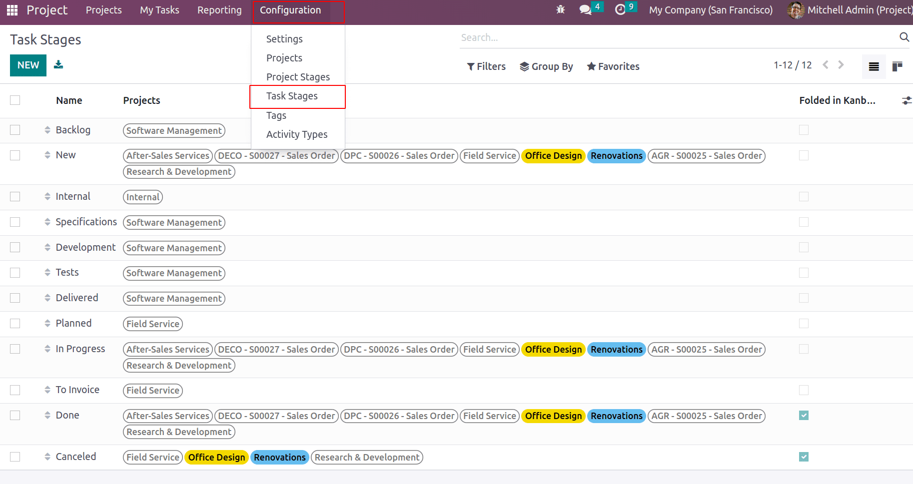 How to Create & Manage Task Stages in Odoo 16 Project App-cybrosys