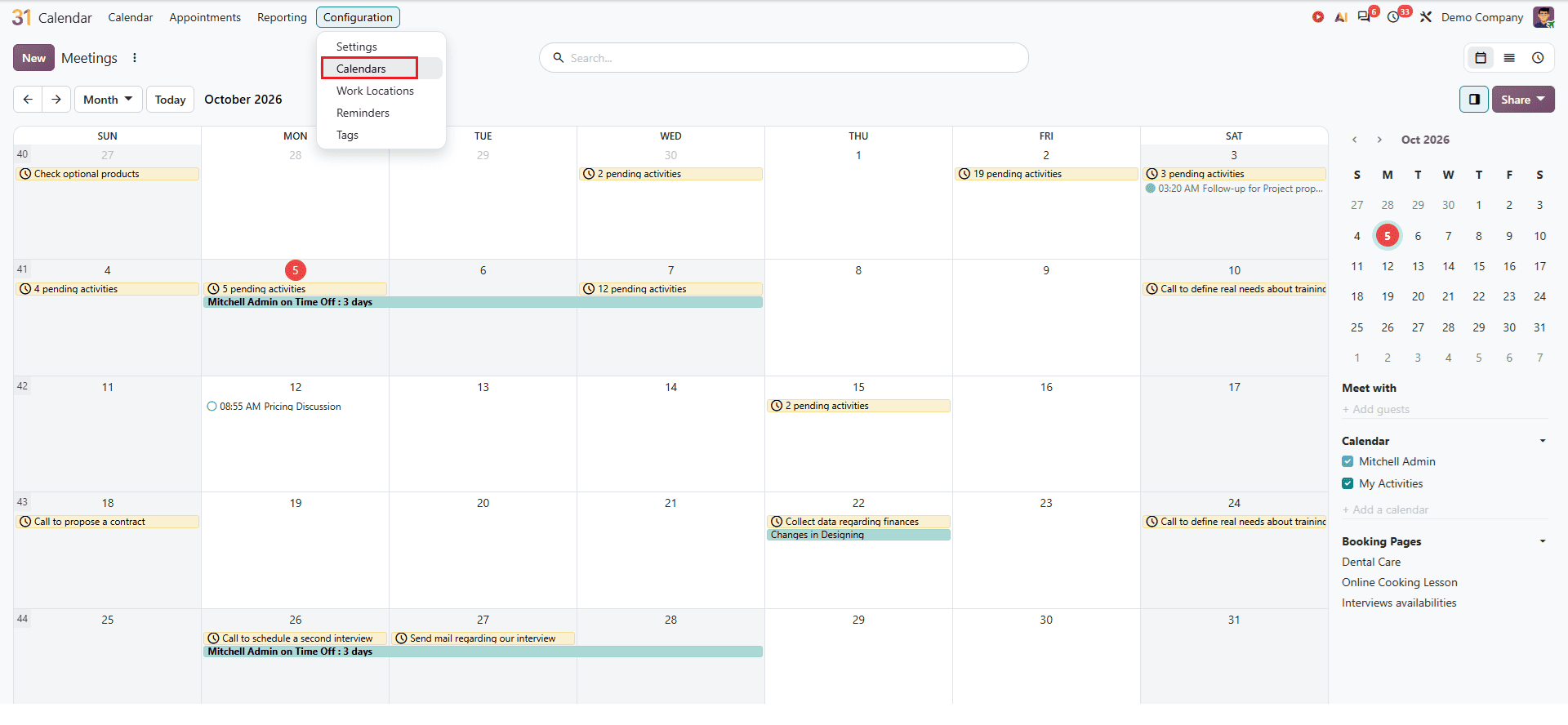 How to Create and Share Calendars with Colleagues in Odoo 20-cybrosys