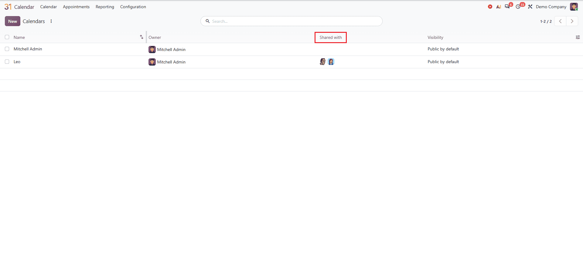How to Create and Share Calendars with Colleagues in Odoo 20-cybrosys