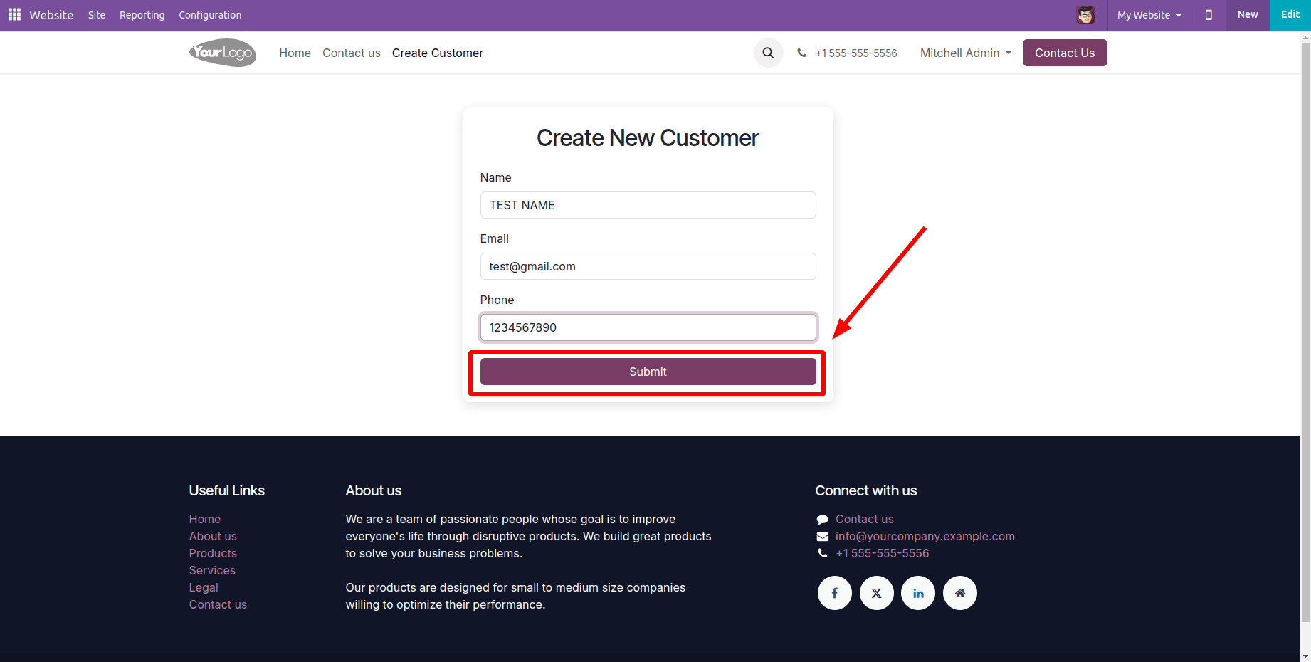 How to Create Backend Records from Website Forms in Odoo 18-cybrosys