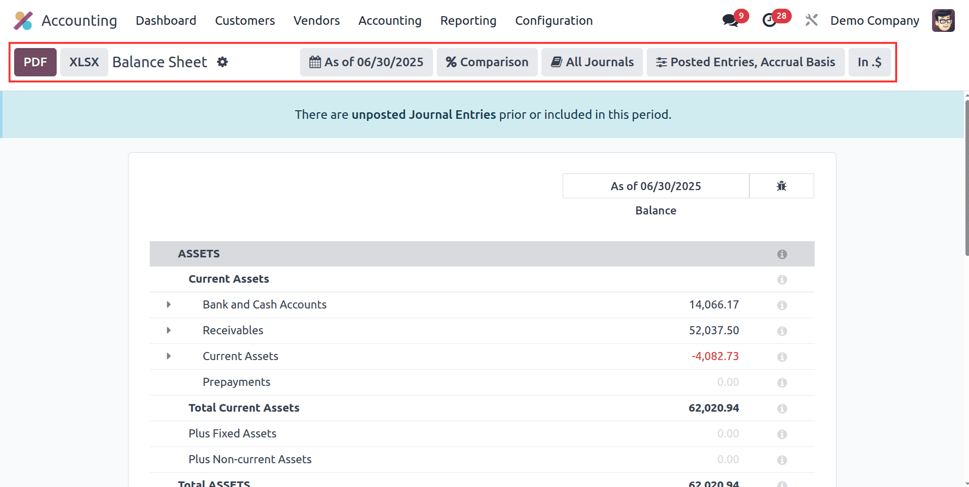 How to Create Balance Sheet Report in Odoo 18-cybrosys