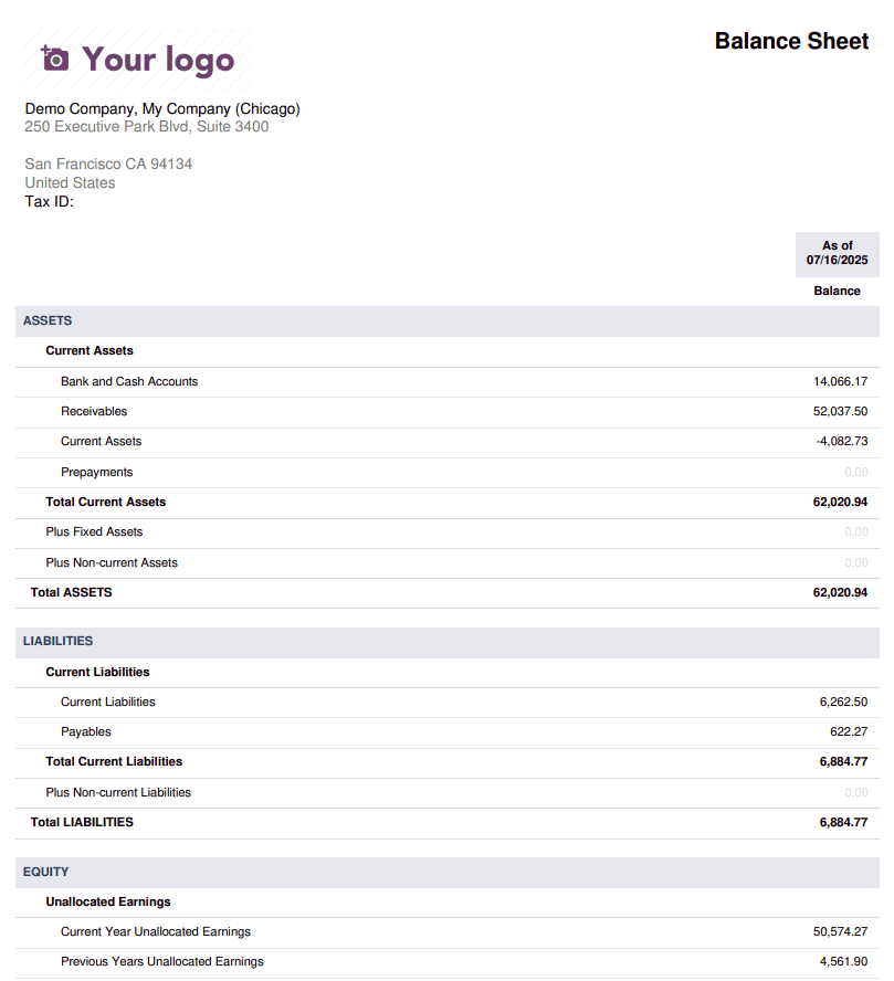 How to Create Balance Sheet Report in Odoo 18-cybrosys