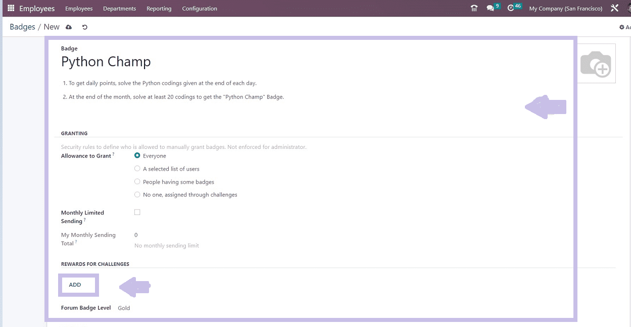 How to Create Challenges and Badges in Odoo 16 Employee App -cybrosys