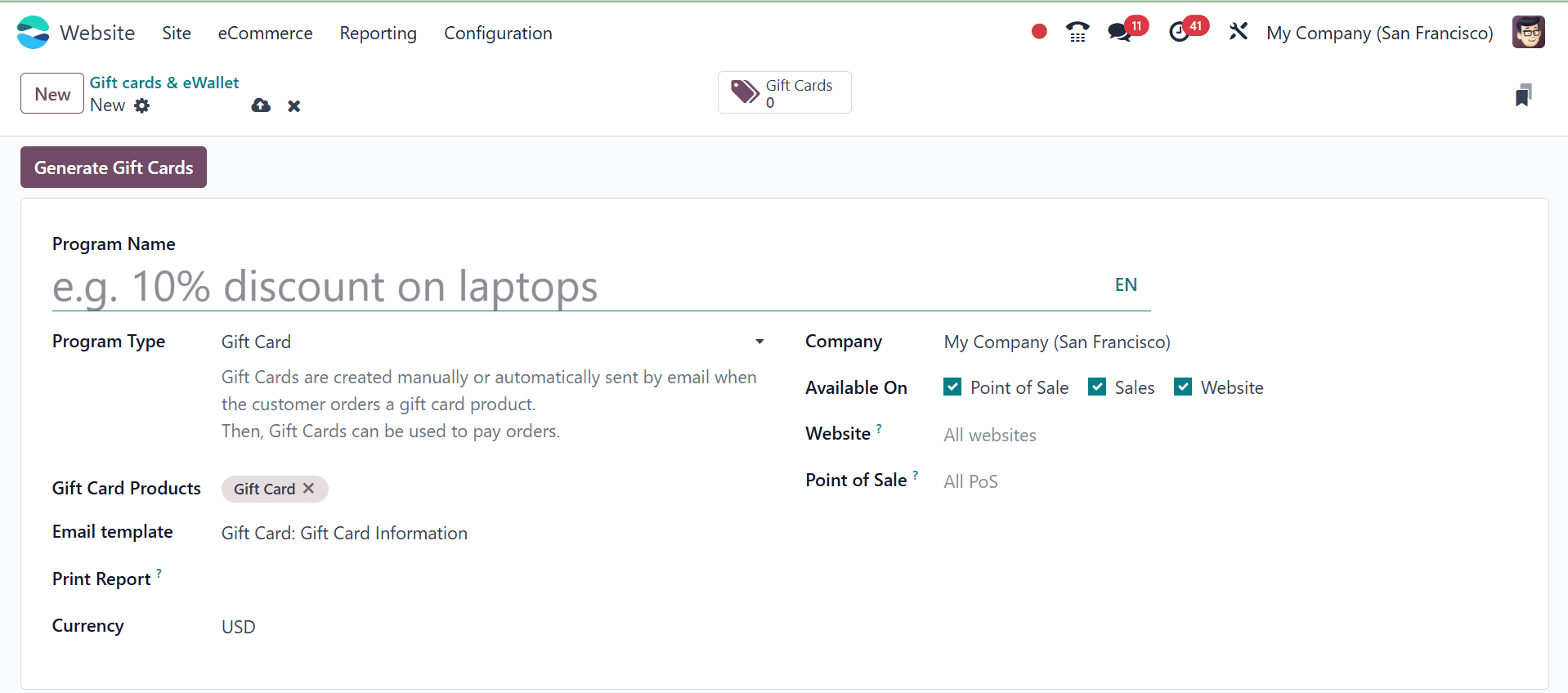How to Create Gift Cards and e-Wallets in Odoo 18 Website-cybrosys