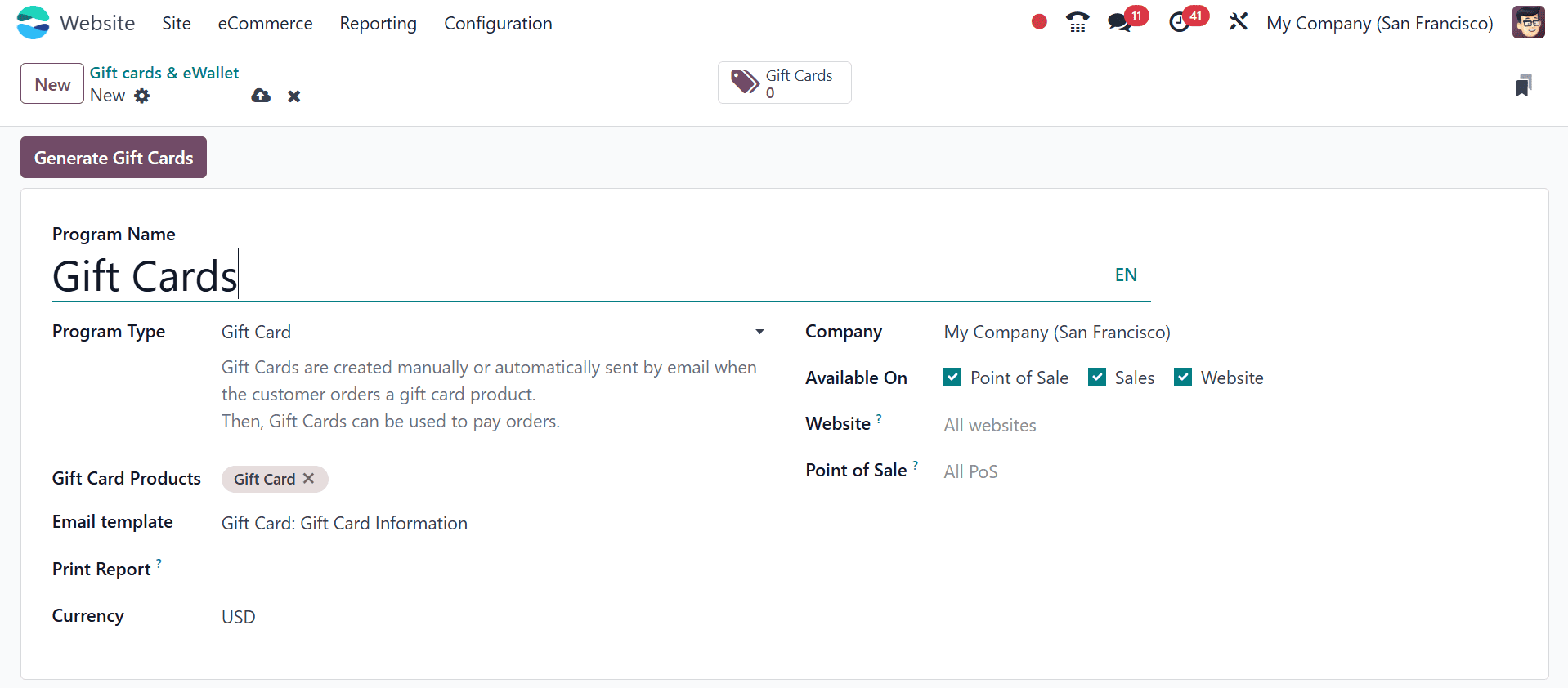 How to Create Gift Cards and e-Wallets in Odoo 18 Website-cybrosys