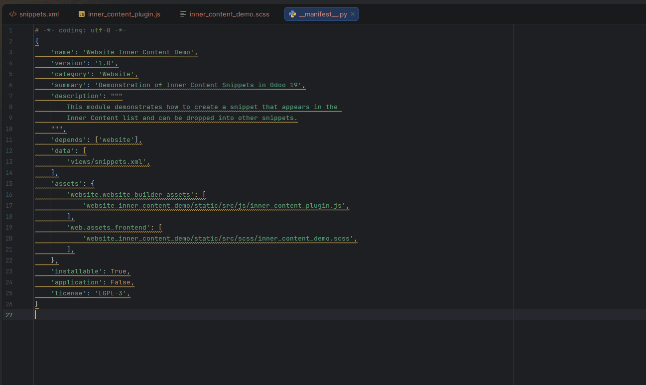 How to Create Inner Content Snippets in Odoo 19?-cybrosys