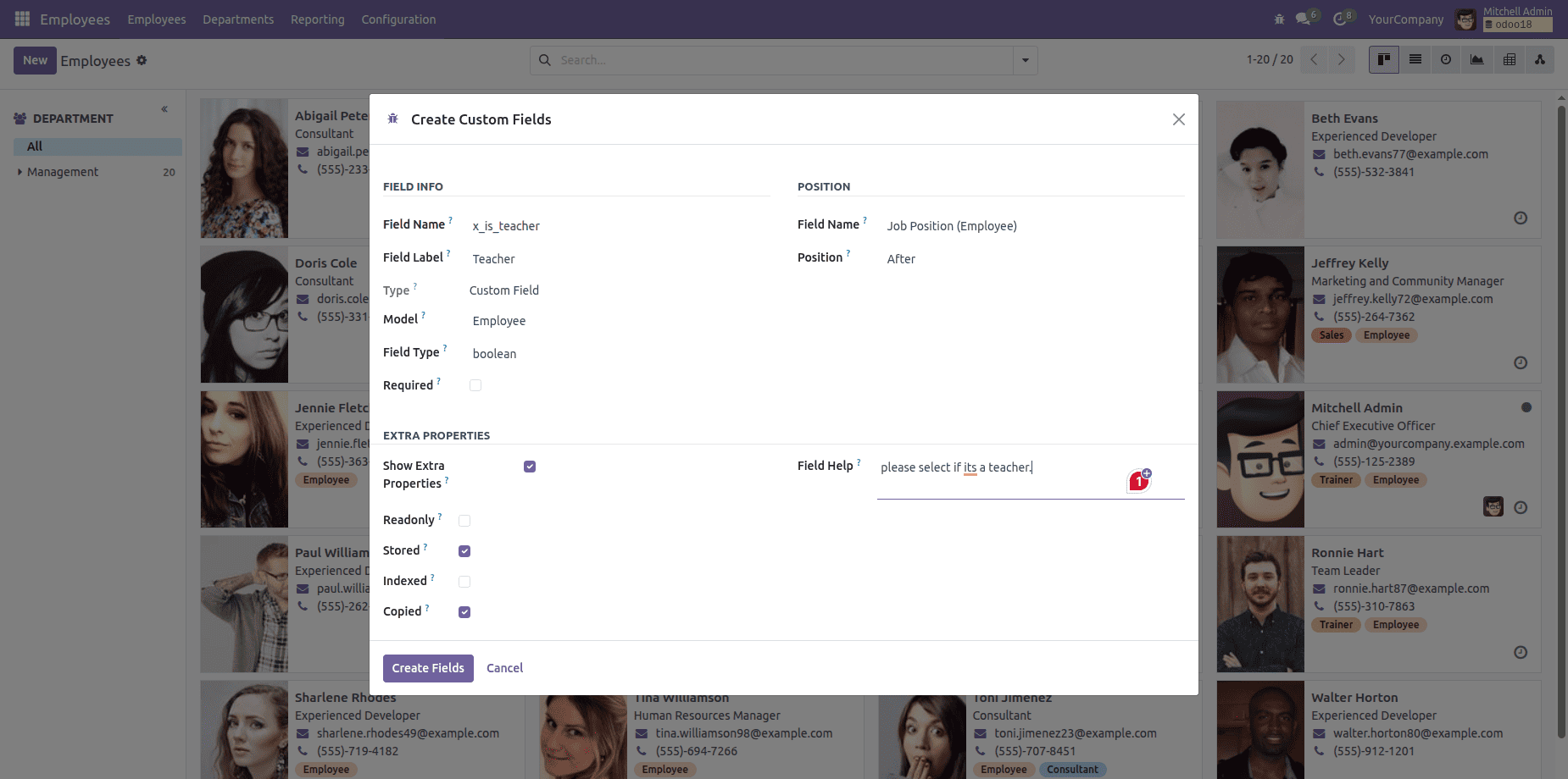 How to Create & Manage a Custom Field From a Function in Odoo 18-cybrosys
