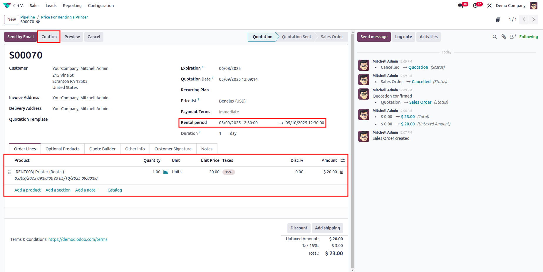 How to Create & Manage Rental Requests from a Lead in Odoo 18-cybrosys