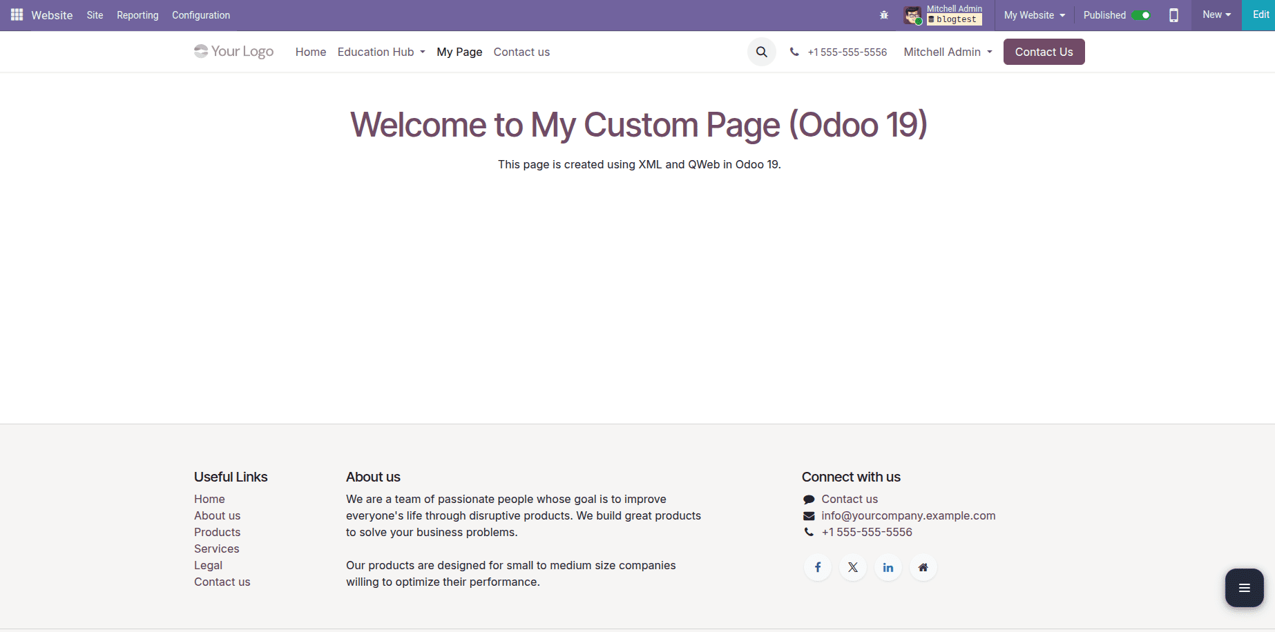 How to Create Menu, Pages and Mega Menu in Website Odoo 19-cybrosys