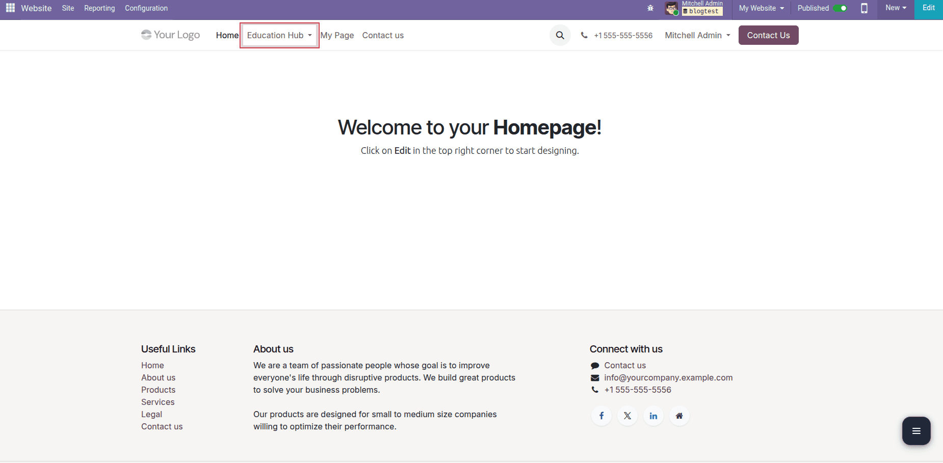 How to Create Menu, Pages and Mega Menu in Website Odoo 19-cybrosys
