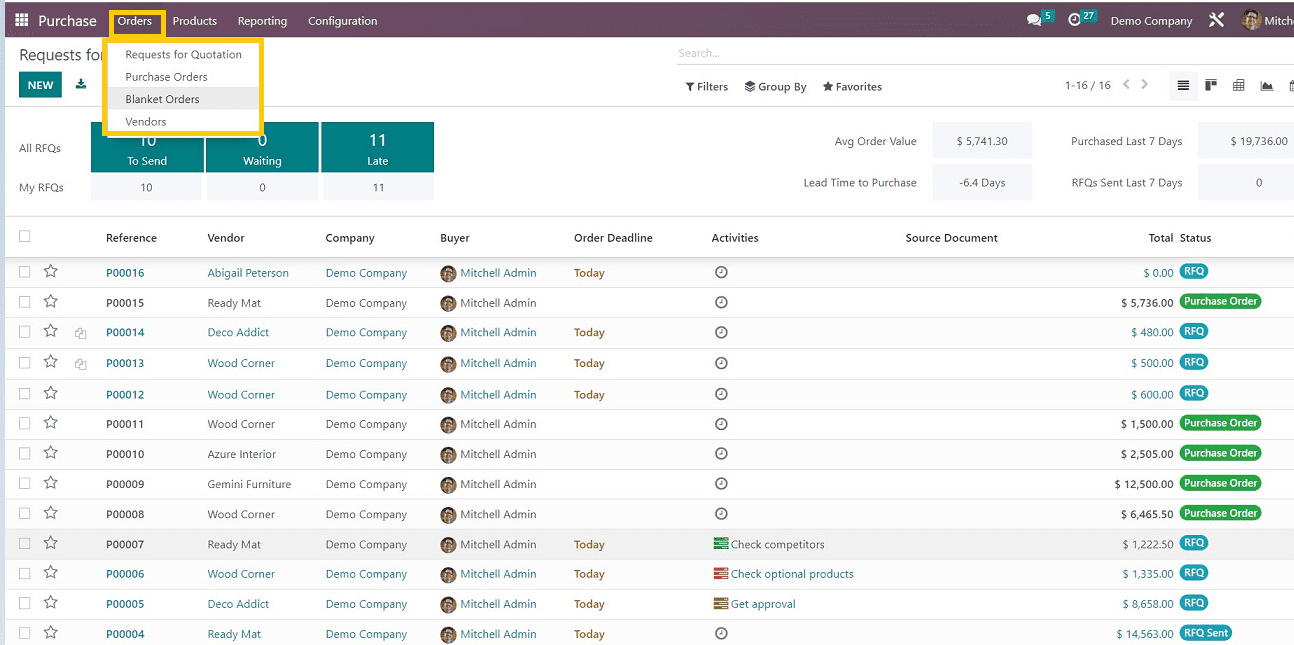 How to Create New Purchase Order in Odoo 16 Purchase Module-cybrosys