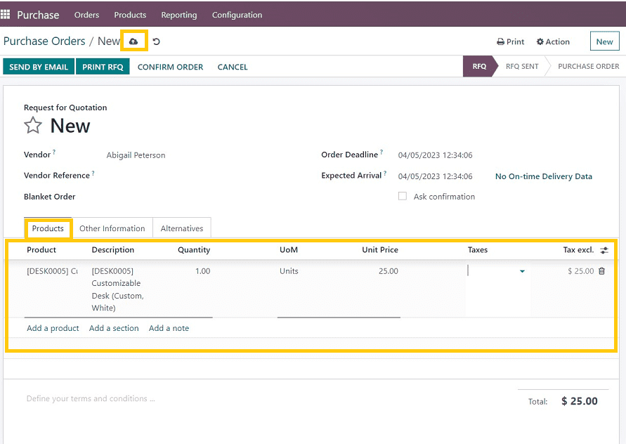 How to Create New Purchase Order in Odoo 16 Purchase Module-cybrosys