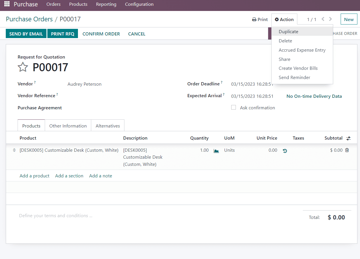 How to Create New Purchase Order in Odoo 16 Purchase Module-cybrosys