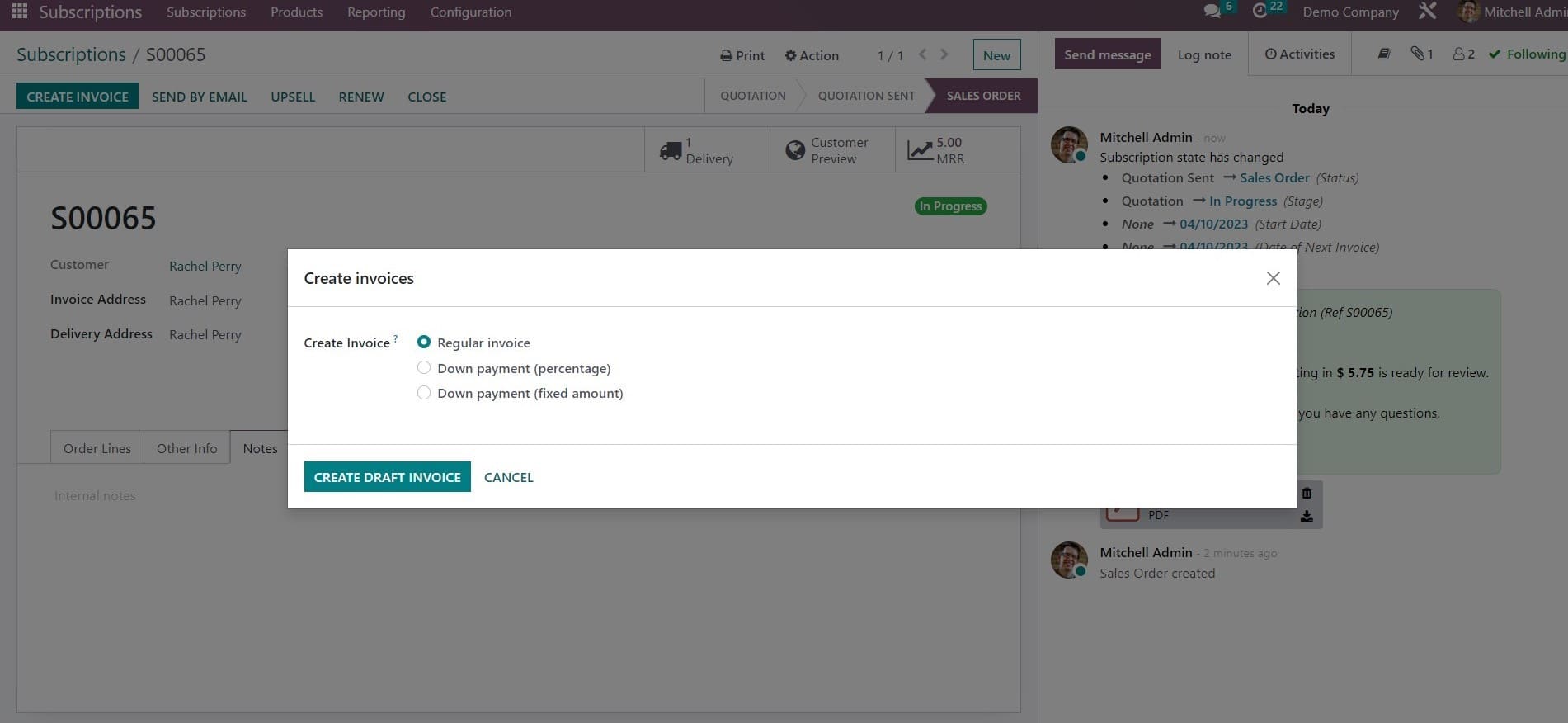 How to Create New Subscription in Odoo 16 Subscription Module cybrosys