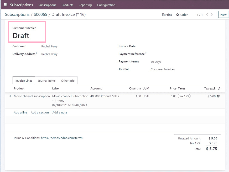 How to Create New Subscription in Odoo 16 Subscription Module cybrosys