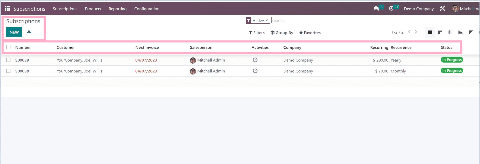 How to Create New Subscription in Odoo 16 Subscription Module cybrosys