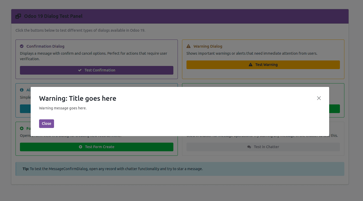 How to Create Odoo JS Dialog/Popup in Odoo 19-cybrosys