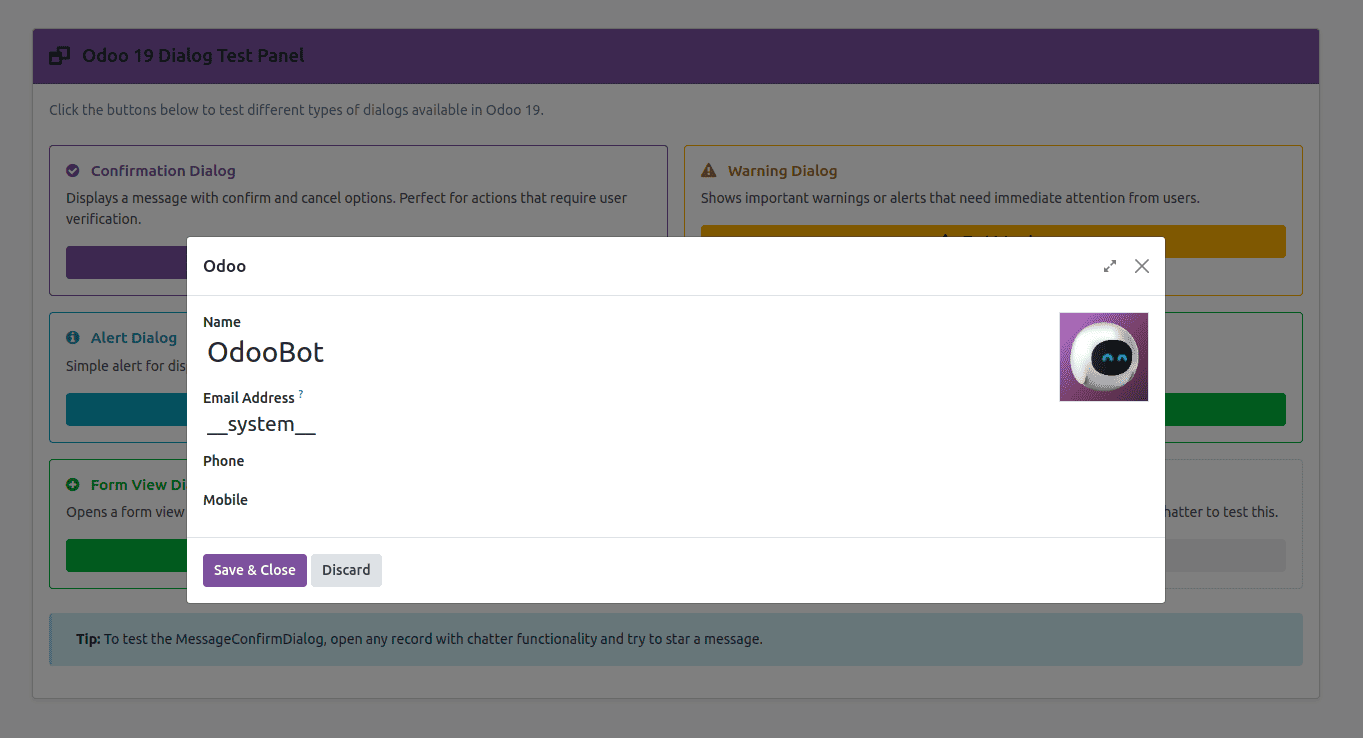 How to Create Odoo JS Dialog/Popup in Odoo 19-cybrosys