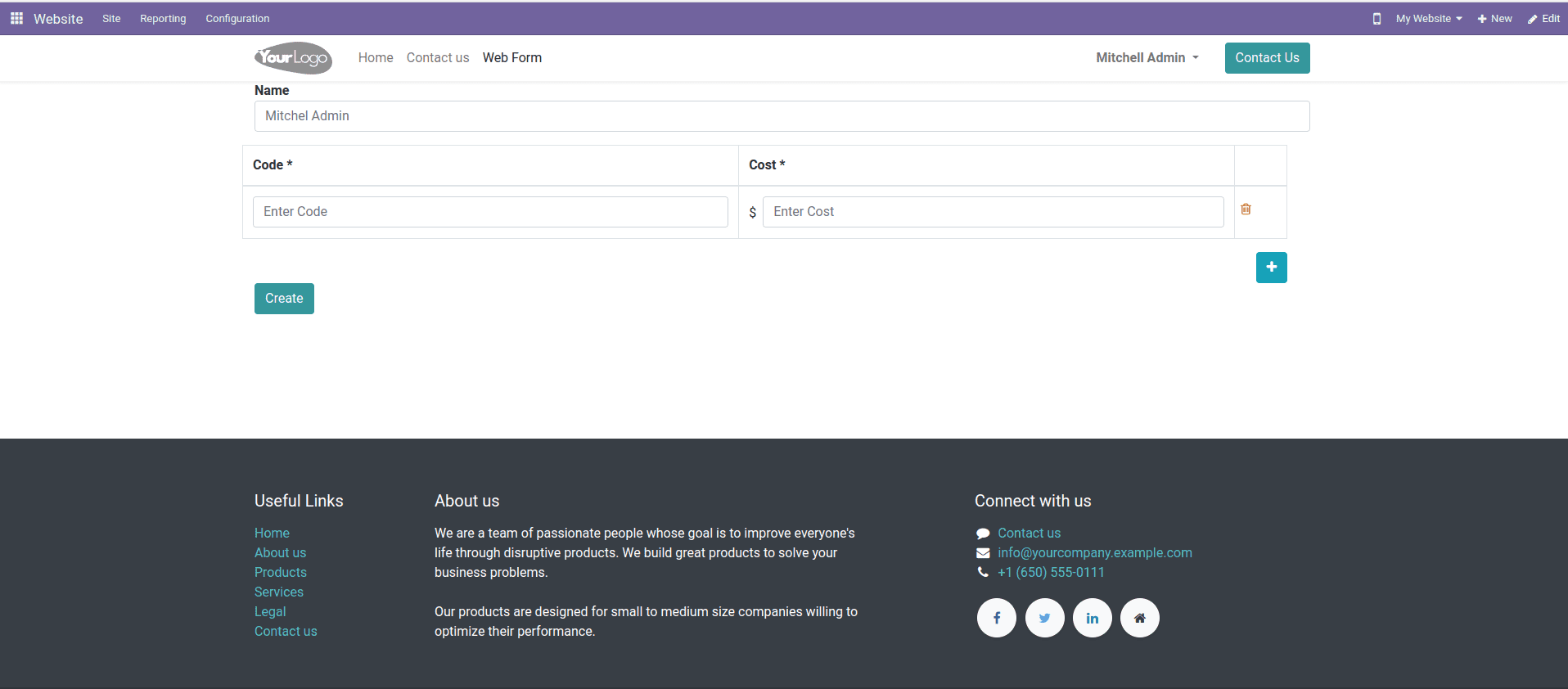 How to Create One2many Field in the Odoo 16 Website-cybrosys