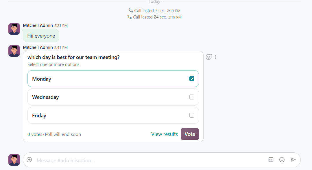 How to Create Polls in Odoo 20 Discuss Channels and Chats-cybrosys