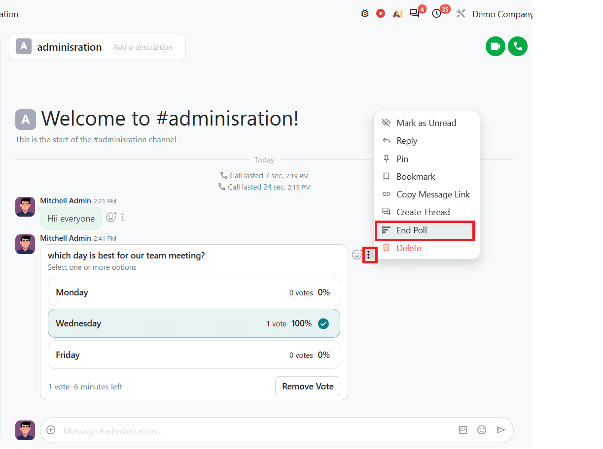 How to Create Polls in Odoo 20 Discuss Channels and Chats-cybrosys