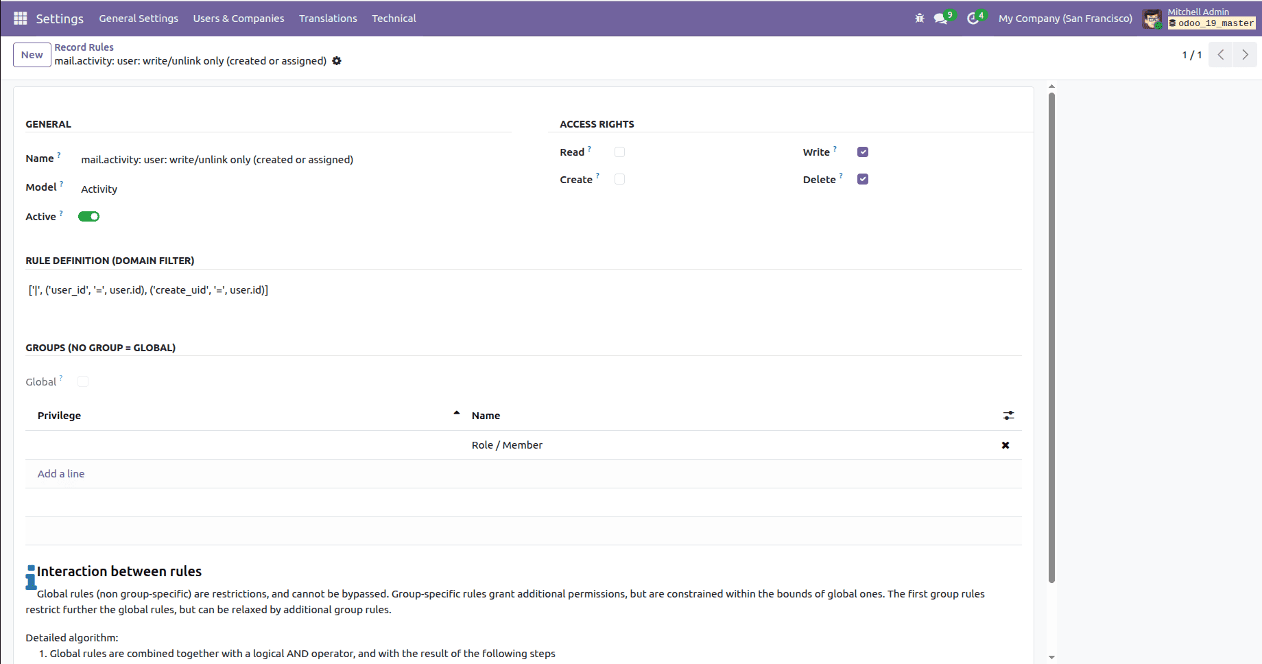 How to create Record rules in Odoo 19-cybrosys