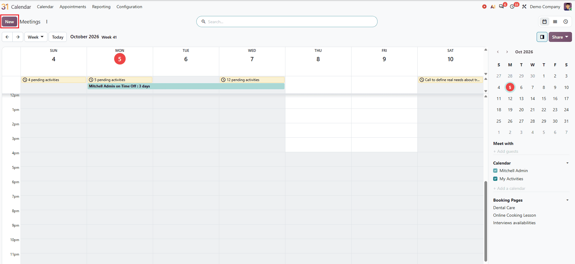 How to Create Recurring Meetings and Edit Series in Odoo 20 Calendar-cybrosys