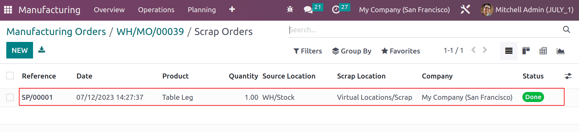 How to Create Scrap Orders in Odoo 16 Manufacturing App-cybrosys