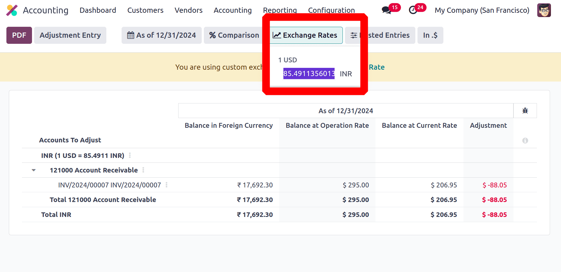 How to Create Unrealised Currency Gain/Loss Report Functions in Odoo 18-cybrosys