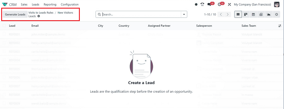 How to Create Visits to Lead Rule in Odoo 17 CRM-cybrosys