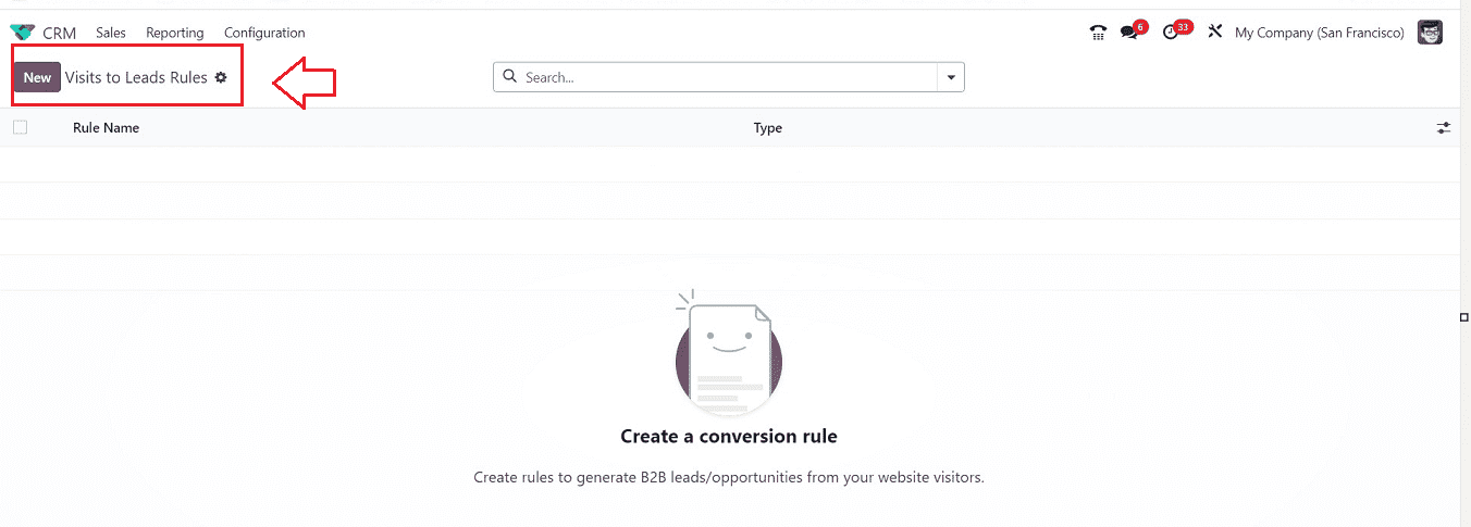 How to Create Visits to Lead Rule in Odoo 17 CRM-cybrosys