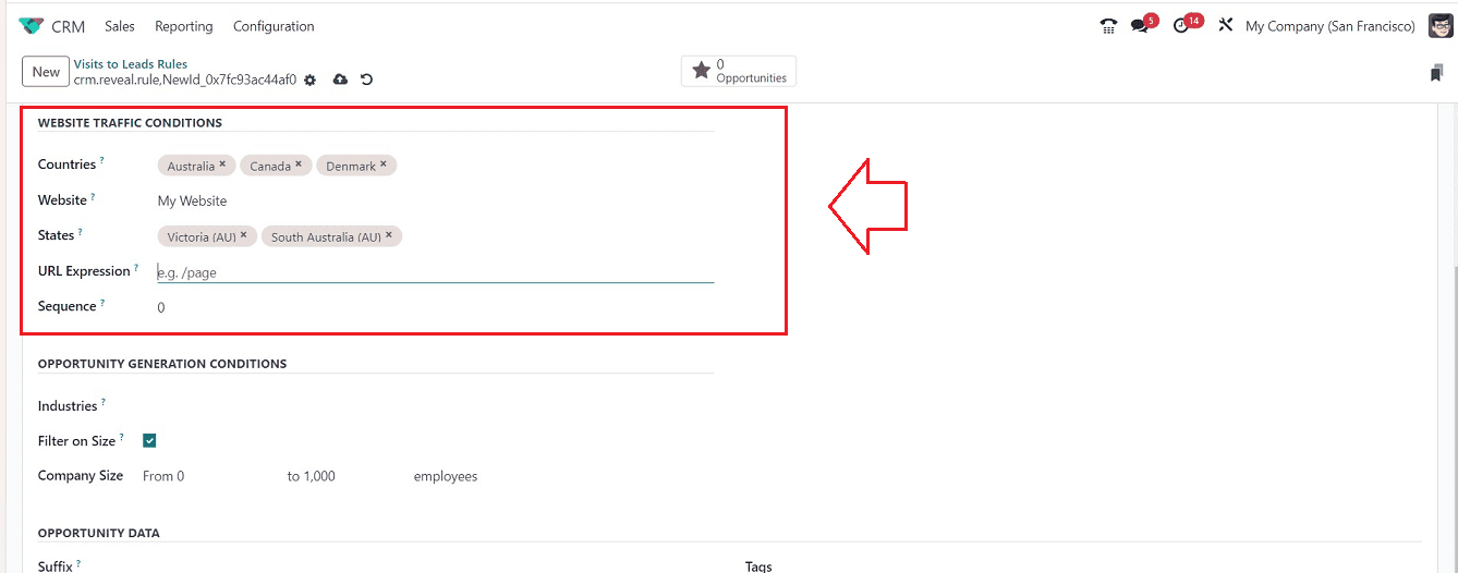 How to Create Visits to Lead Rule in Odoo 17 CRM-cybrosys