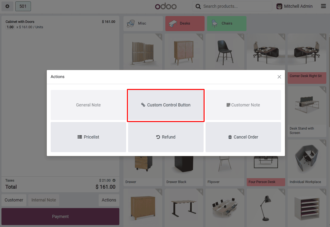 How to Create/Modify Component Control Buttons in POS Odoo 18-cybrosys
