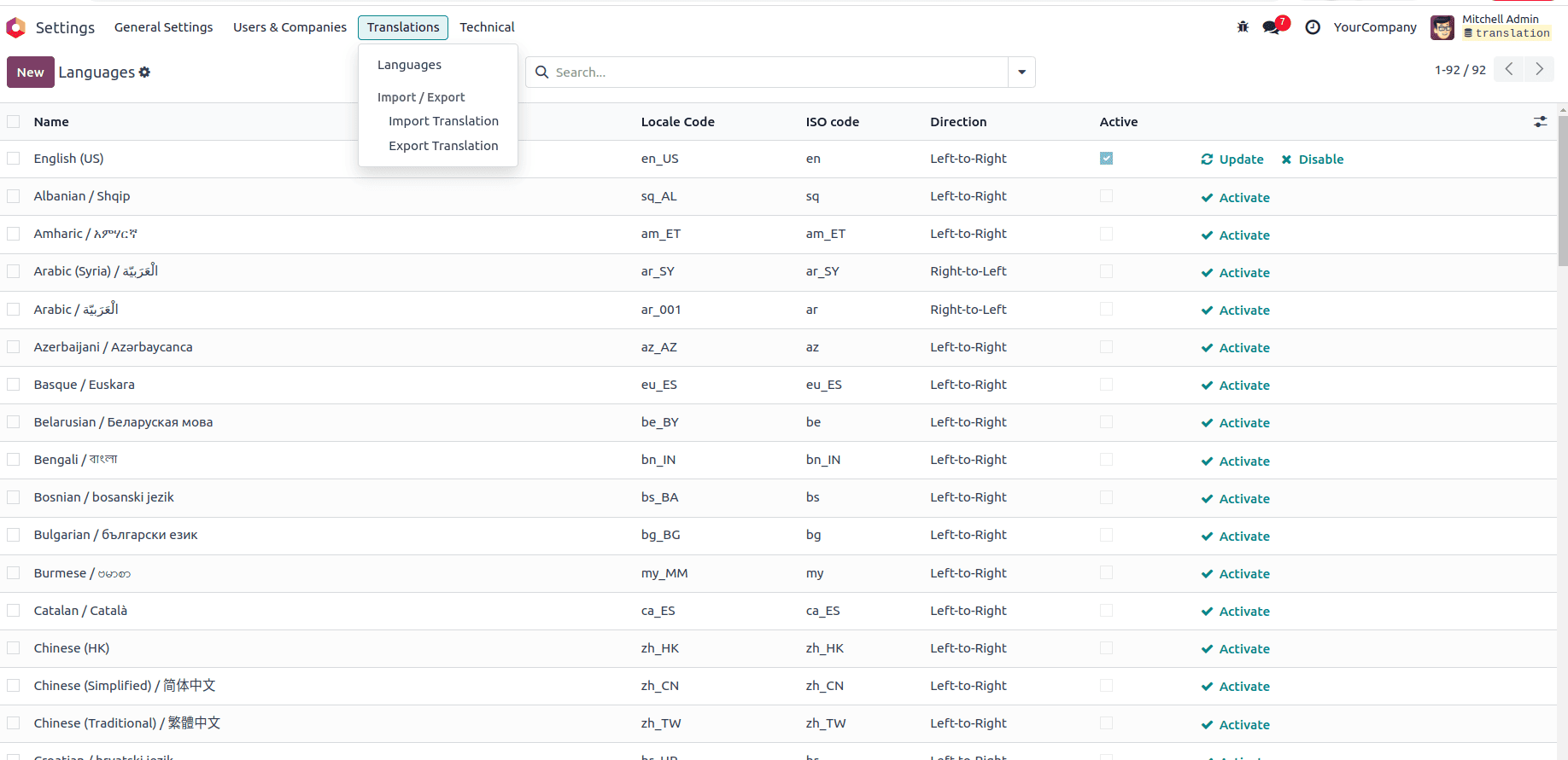 How to Define Translations in a Custom Module & Add a New Language in Odoo 18-cybrosys
