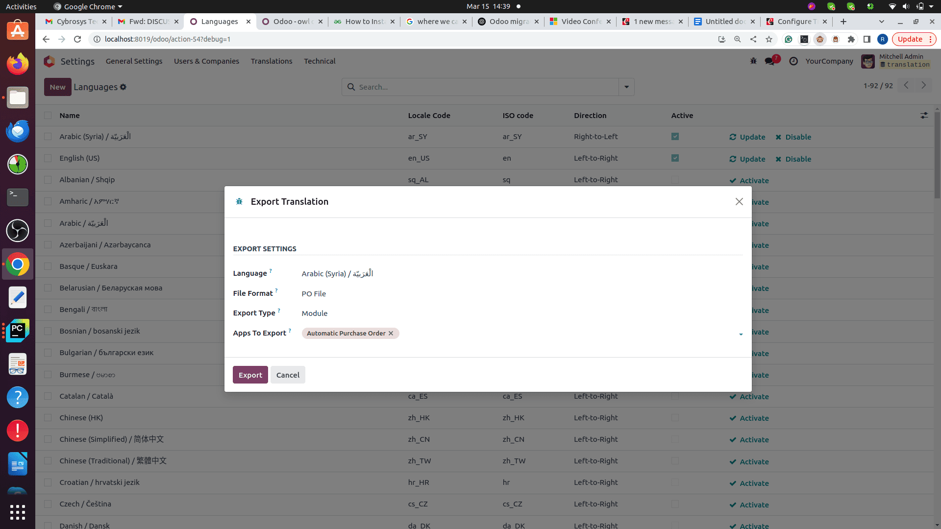 How to Define Translations in a Custom Module & Add a New Language in Odoo 18-cybrosys