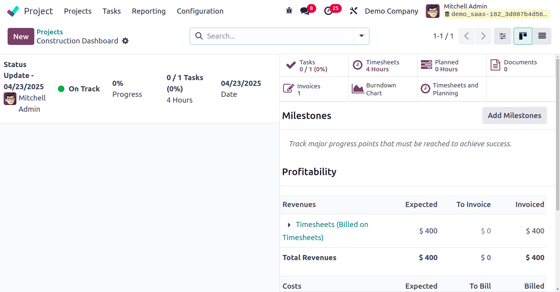 How to Determine Profitability using Odoo 18 Project-cybrosys