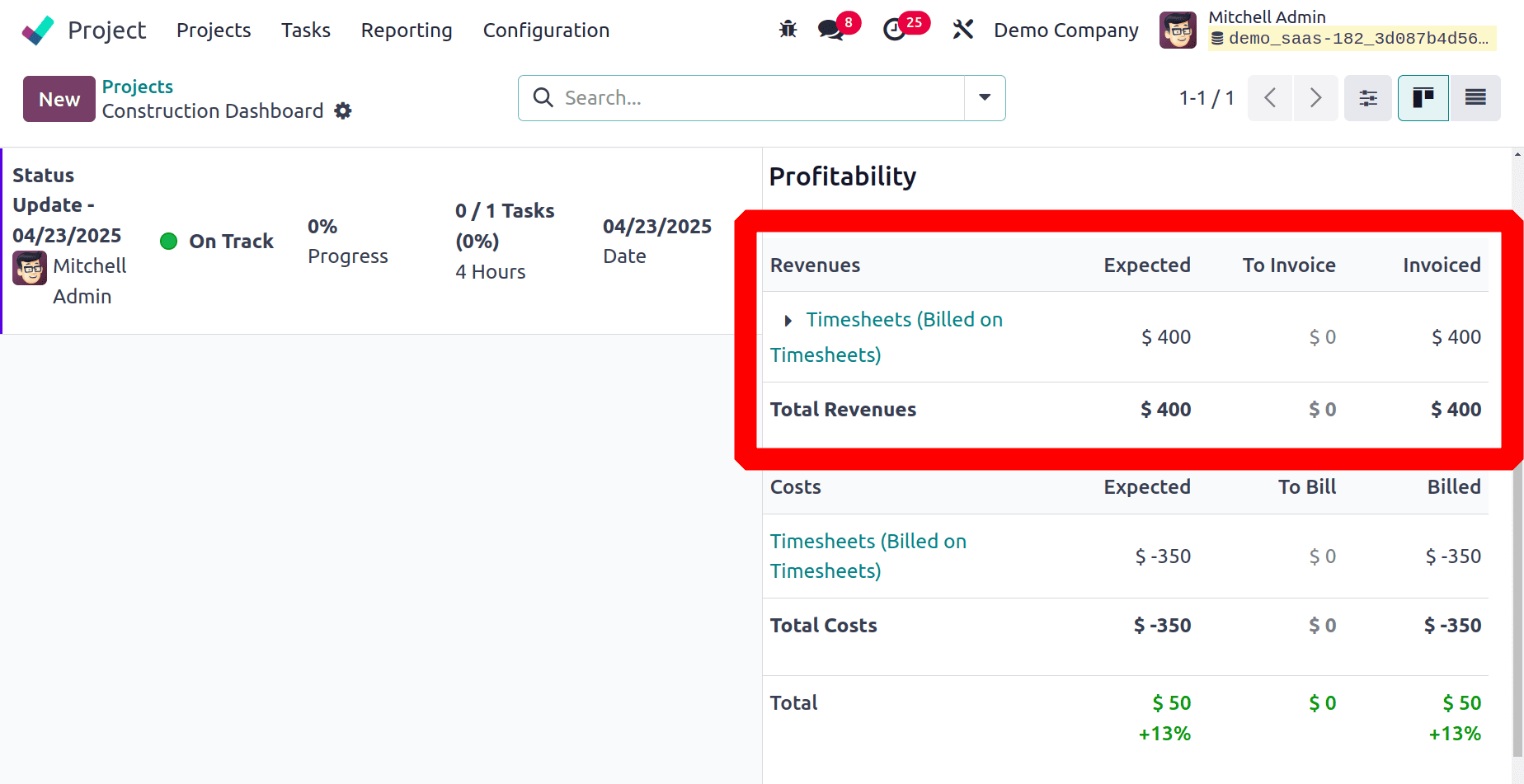 How to Determine Profitability using Odoo 18 Project-cybrosys