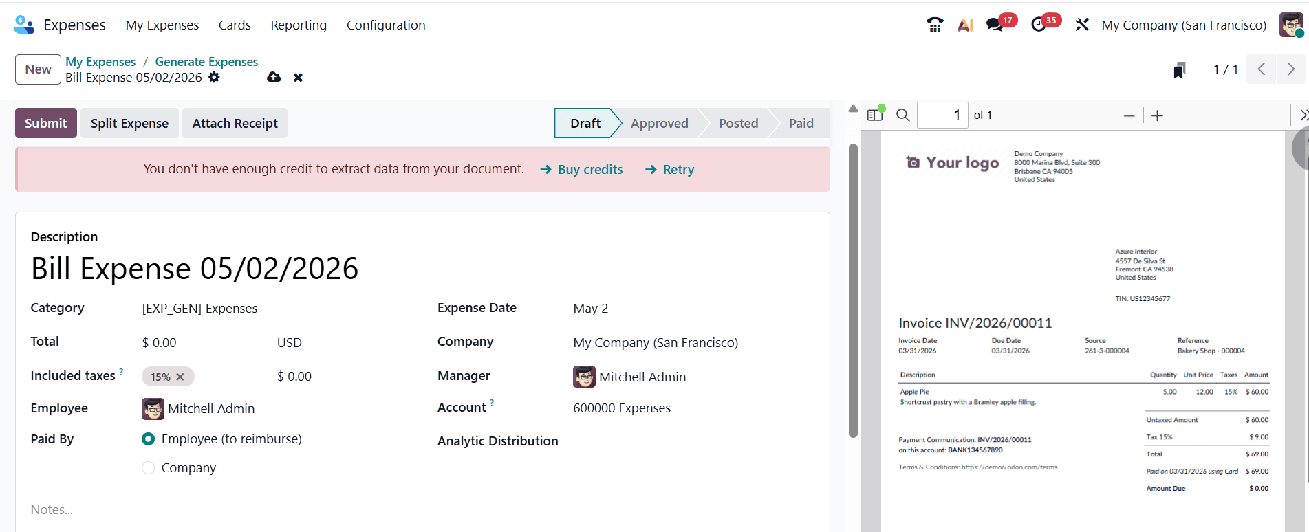 How to Digitize Expenses in Odoo 19 Expense Module-cybrosys