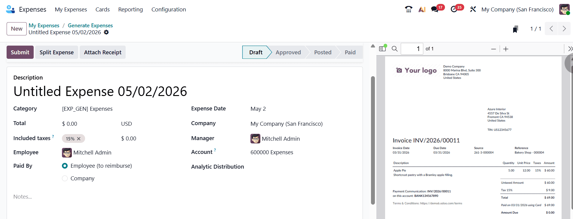 How to Digitize Expenses in Odoo 19 Expense Module-cybrosys